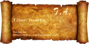 Tibor Avarka névjegykártya